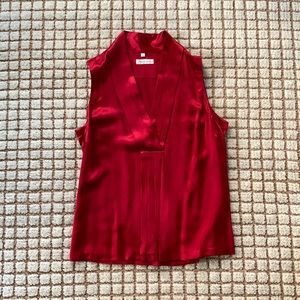Red silk blouse. Size 4.